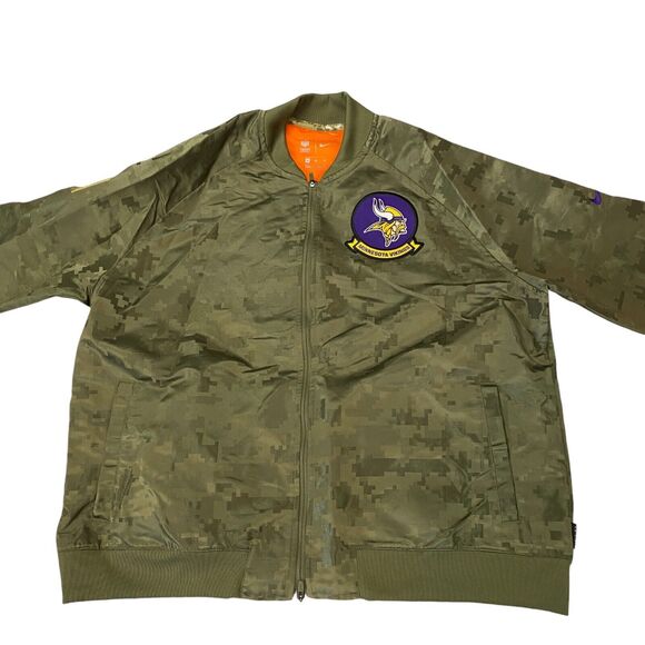 Minnesota Vikings Light Jacket BOYS XL Green Camo Nike NFL Football Sports - Picture 9 of 16